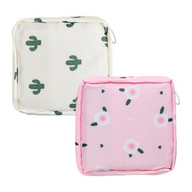 Aomhrek 2 PCS Sanitary Pad Storage Bag, Period Bag for Girls, Handbag Essentials, Portable Sanitary Napkin Towels Storage Bag with Zipper for Women Ladies