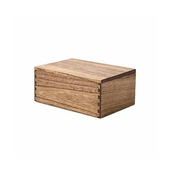 WOOD STASH BOX with Lid Wooden DIY Storage Decorative Boxes Dark Brown KIRIGEN