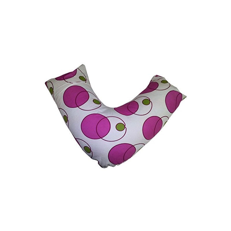 RAYYAN LINEN Printed V Shaped Pillowcase Saturn Pink Fuchsia White