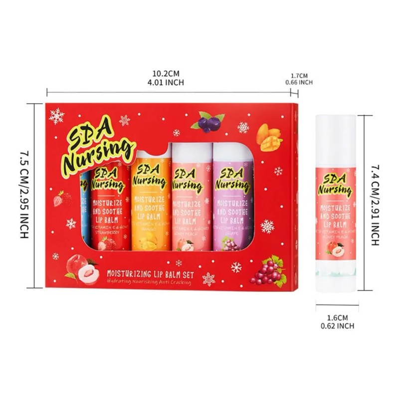 Estuche Para Pintalabios Atractivo, Humectante, Fruta, 6 Uni Multicolor