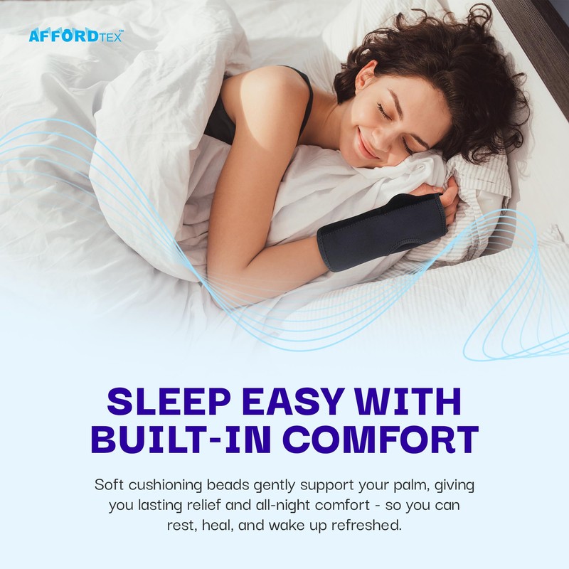 Affordtex Carpal Tunnel Wrist Brace Night Support | Adjustable Wrist