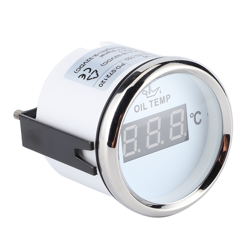 Universal Digital Oil Temperature Gauge 52mm 50‑150℃ W/Red Backlight 12V/24V