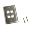 CommScope 1 pk CommScope M14SP 4-Port Single Gang Stainless Steel Faceplate 108615204