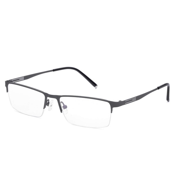 Fuisetaea Half Frame Photochromism Gray Reading Glasses +1.00 Titanium Alloy