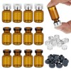 PATIKIL 12pcs 2ml Amber Borosilicate Glass Sample Vials with Aluminum