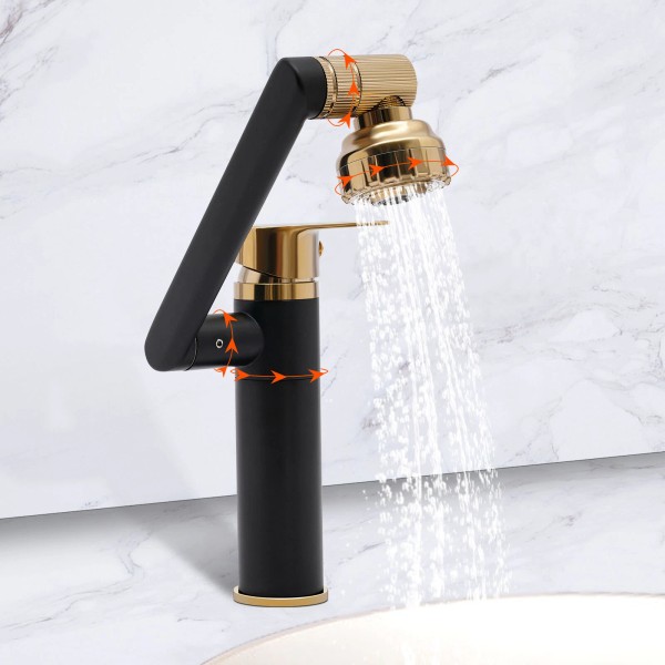 360�� Bathroom Sink Faucet Single Handle Waterfall Vanity Basin Mixer