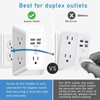 5-Outlet Surge Protector Wall Charger with 4 USB Ports -