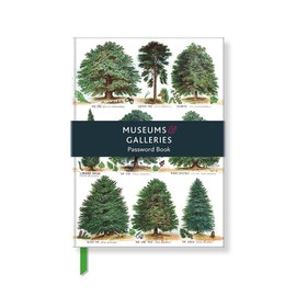 Museums & Galleries Password Book - 'Our British Forest Trees' Illustrated Design - with Ribbon Page Marker
