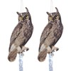 OffiCreative 2 Pack Reflective Fake Owl Decoy, Brown Feathered, Double-Sided