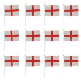 25Pcs St George Hand Flags England Hand Waving Fabric Mini English Flags For Rugby Cricket World Cup Royal Event Support Country