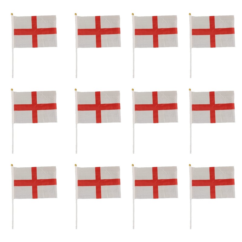 25Pcs St George Hand Flags England Hand Waving Fabric Mini