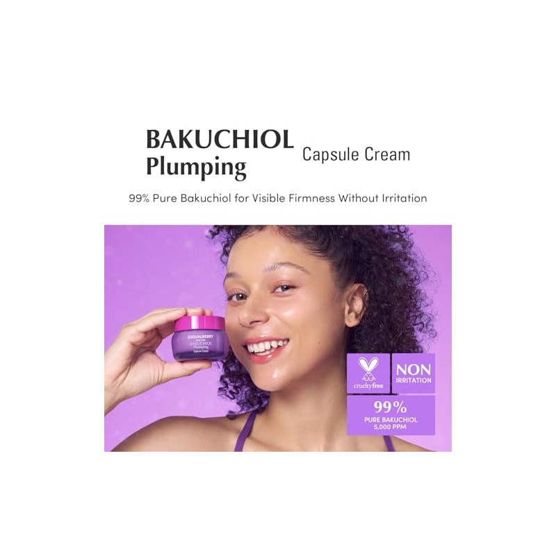 EQQUALBERRY Crema Facial Bakuchiol Colágeno y Péptidos 50 ml