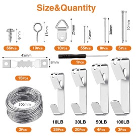 227Pcs Picture Hanging Kit, Picture Hanging Kit, Picture Hangers, Nails for Hanging Pictures, Wall Hangers, Picture Hanging, Picture Hanging Hooks, Frame Hanging Hardware, Picture Hooks