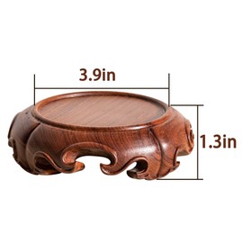 GOLDY&WENDY Wooden Home Furniture Mahogany Pedestal Stand Handmade Oriental Carving Decor Vase Porcelain Round Display Base