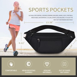 DAITET - Riñonera grande cruzada para hombres y mujeres, bolsa de cintura y bolsa de cadera para exteriores, entrenamiento, viajes, casual, correr, senderismo, ciclismo, fácil de transportar cualquier