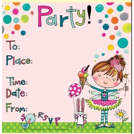 Party Invites - Fairy/ Ice Cream Pack of 8