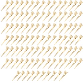 BetterJonny 100 Pieces 1.75 Inches Single Prong Hair Clips Gold Section Clips Metal Clips Hair Pins for Curls