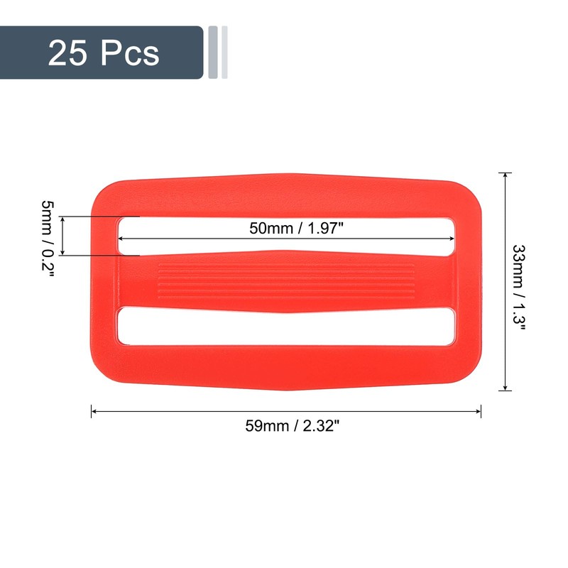 sourcing map 25Pcs Plastic Slide Buckle, 1" Tri-Glides Slides, Adjustable