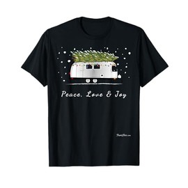 Peace Love & Joy Christmas Vintage Airstream Camper Streamin T-Shirt