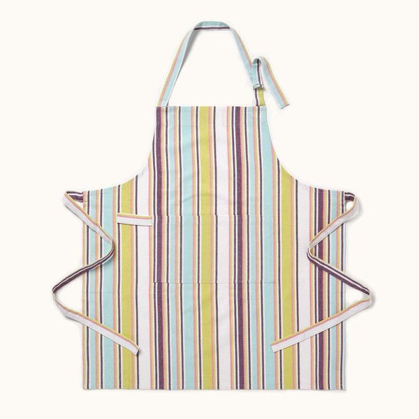 HOMESCAPES - Pure Cotton Unisex Apron with Pocket - Osaka