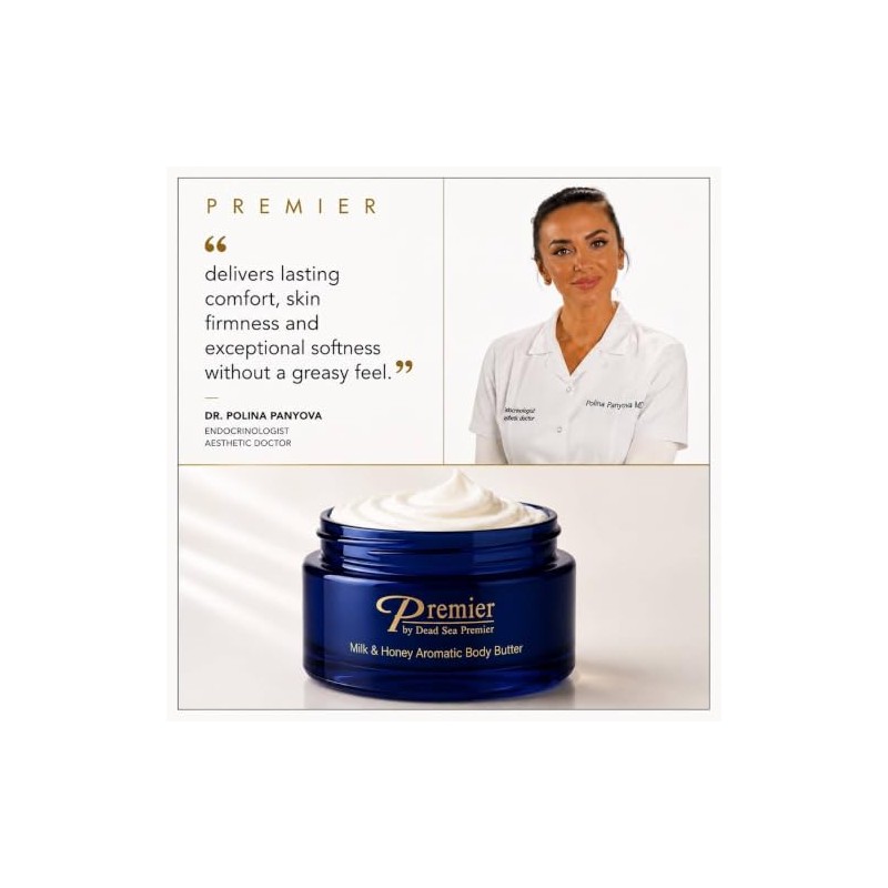 Premier Dead Sea Aromatic Body Butter- Milk and Honey, 175ml