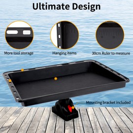 Xproutdoor Bait Board with Mount, Fishing Fillet Table/Lure Table with Hanging Holes for Gear Storage, Bait Cutting Board Black