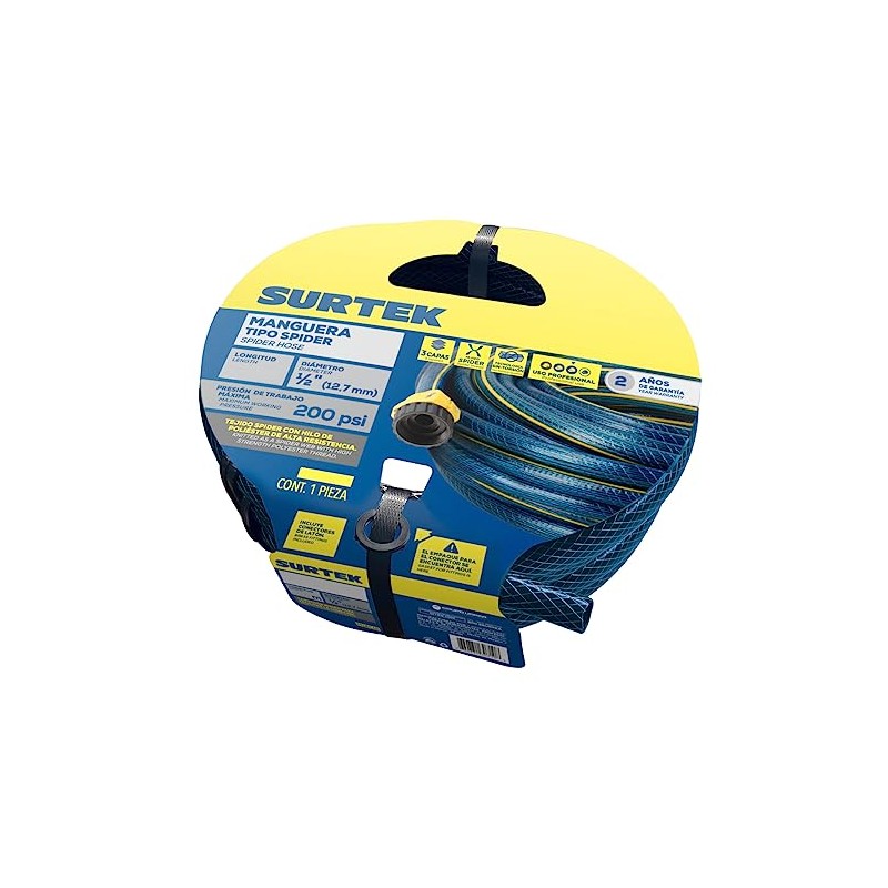 Surtek M12S20P Manguera para jardín spider con conector plástico 1/2",