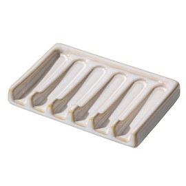 Tanew Self Draining Premium White Ceramic Waterfall Soap Dish, Bar Soap Holder, Shower Soap Holder Sponge Holder Soap Tray Savers for Bathroom, Shower, Kitchen, Sink and Countertop