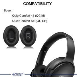 QC45 Ear Pads - Replacement Earpads for Bose QuietComfort 45, QC SE Headphones (Black)