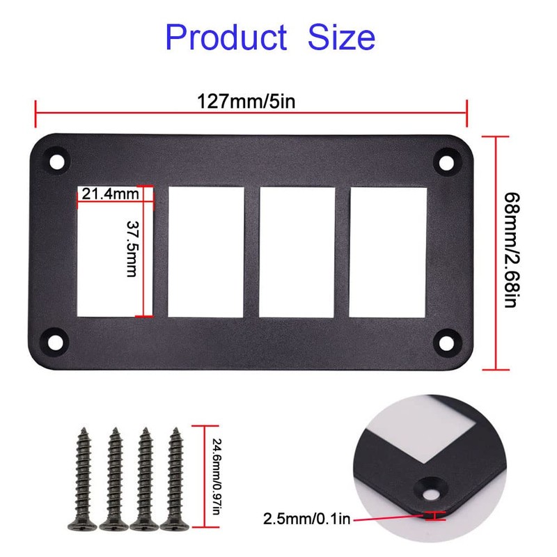 HOKAAER 4 Way Rocker Switch Panel Housing Holder, Rocker Toggle