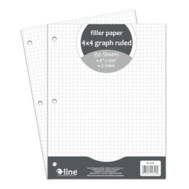 C-Line Filler Paper, Graph Ruled, 4 x 4, White, 80/PK