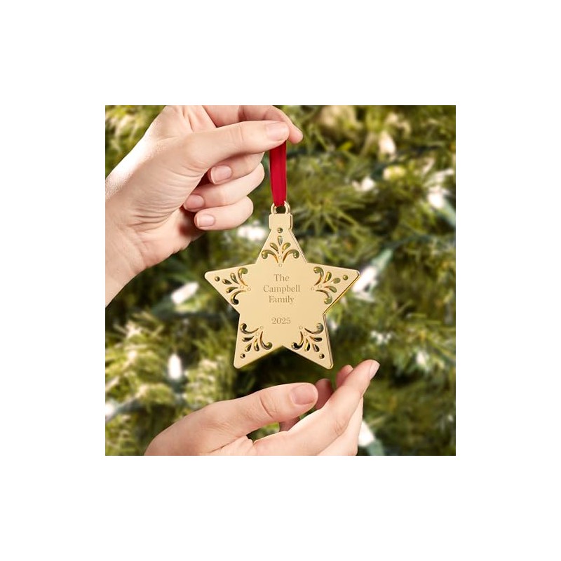 Personalization Universe Write Your Own Engraved Gold Star Ornament