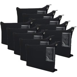 Interoffice Mailer Canvas Transit Sack Zipper Bag - Extra Strong Zipper (18" x 14", Black 10-Pack)