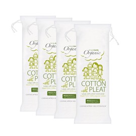 Simply Gentle Organic Cotton Wool Pleats - Perfect for Sensitive Skin - Pure Cotton Pleat with No Paraben or Alcohol - Free from Odours or Irritants - Hypoallergenic Soft Wool - 100g (Pack of 4)