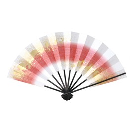 Mai Fan, Love Blur, Gold Sand, 9.0 to 5 Minutes, Black Painted Bone, Fan, Box Included, For Dancing, red