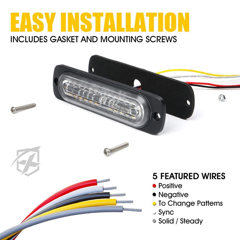 Xprite Blue LED Emergency Strobe Lights Kit for Vehicles -