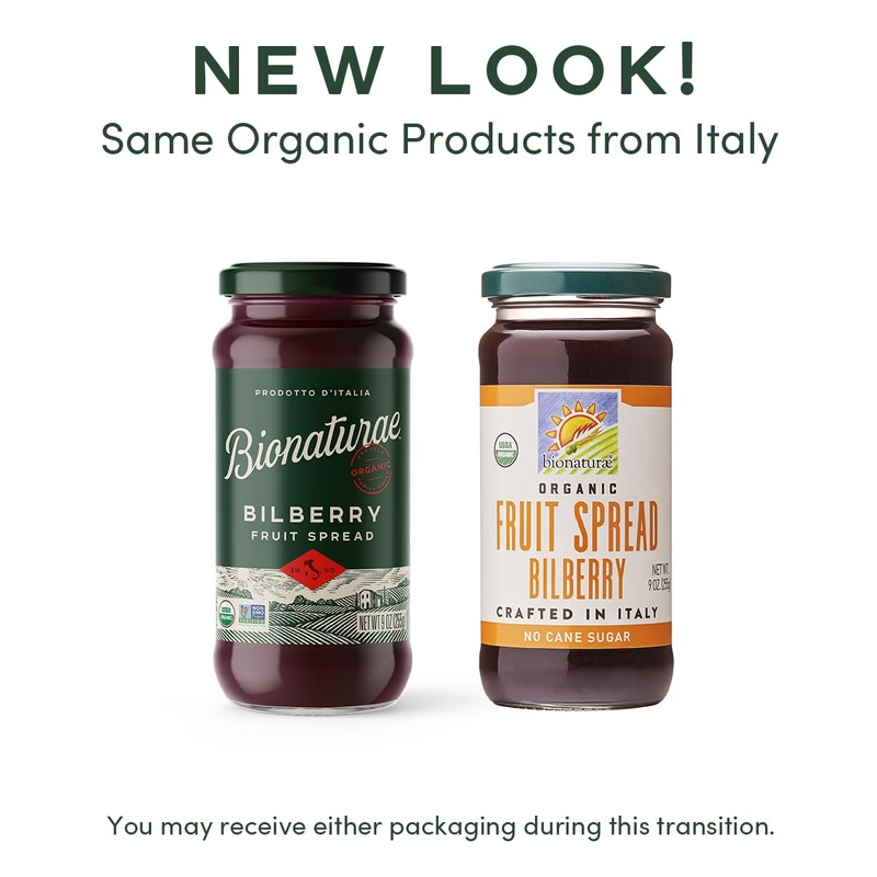 Bionaturae Organic Bilberry Fruit Spread - Jelly Organic, Non-GMO, USDA