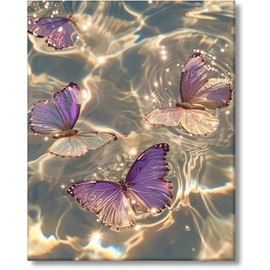 Paint by Numbers Adult Butterfly Paint by Numbers Adult Animal - Cheerful Painting Kits Sea - Paint by Numbers Adult Canvas Brush - Paint by Numbers Animals Pictures (Purple173)