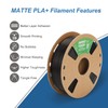 JAREES PLA Plus/Pro Matte Filament 1.75mm,Ultra High Toughness Matte PLA+