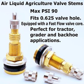 2Pieces TR618A 1-7/8" Tractor Air/Liquid Valve Stems for Industrial, Agricultural Wheels - Equipped with Fast Flow Valve Core - Suitable for Tractor, Grader, Backhoe Applications (Pack of 2)