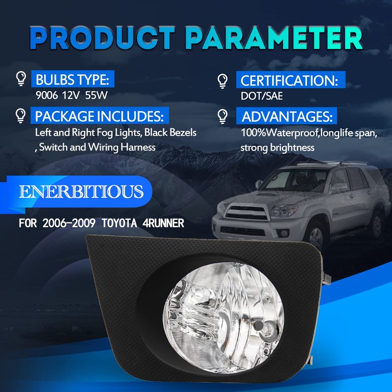 ENERBITIOUS Fog Lights Lamps Replacement for 2006 2007 2008 2009