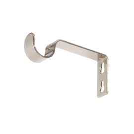 Ivilon Fixed Brackets for Curtain Rods - for 7/8 or 1 Inch Rods. Set of 2 - Brushed Nickel
