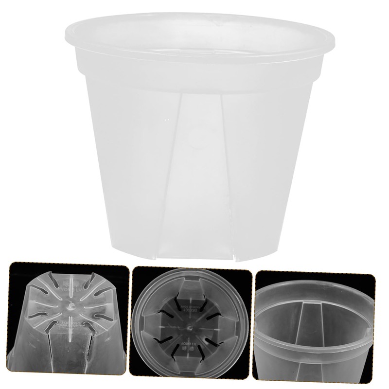 TEHAUX 10Pcs Plastic Basin Pot Green Succulent Plants with Vanilla