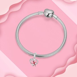 BIZK Red Bird Charm 925 Sterling Silver Charms for Bracelets and Necklaces for Birthday Valentine's Day Fashion Jewelry for Women Friend and Mother