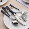 LKTDYMEG 20-Piece Black Silverware Set 18/0 Stainless Steel Silverware Set