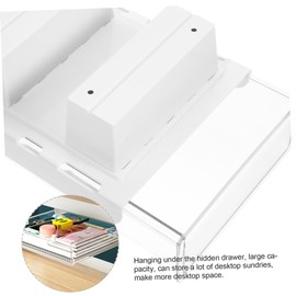 jojofuny Under Desk Organizer Nail Multi Function Storage Drawer for Office Supplies Hanging Drawer for Stationery Fits Under Desks with Beams Wide Includes Height Block