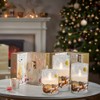Wondise Santa Claus Glass Flameless Candles Remote and Timer, Battery