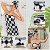 Fanfanwin 2 Pcs Checkered Bath Shower Wrap with Hair Towel,