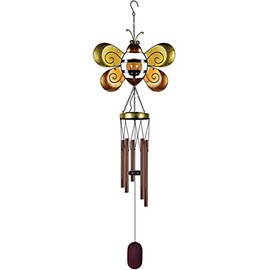 Sunset Vista Designs 93825 Collection Solar Wind Chime, Bright Yellow and Black