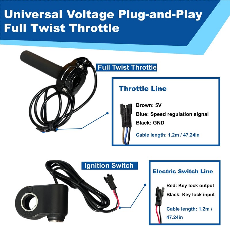 Surron Throttle for Ridstar Q20, Full Twist Throttle with Rolling